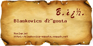 Blaskovics Ágosta névjegykártya